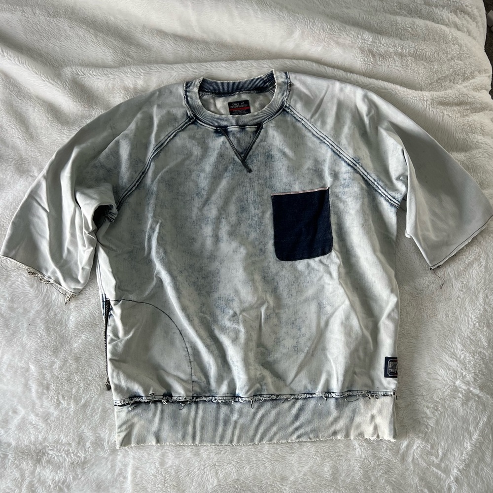 Cult of Individuality Denim Shirt Short Sleeve Sweatshirt